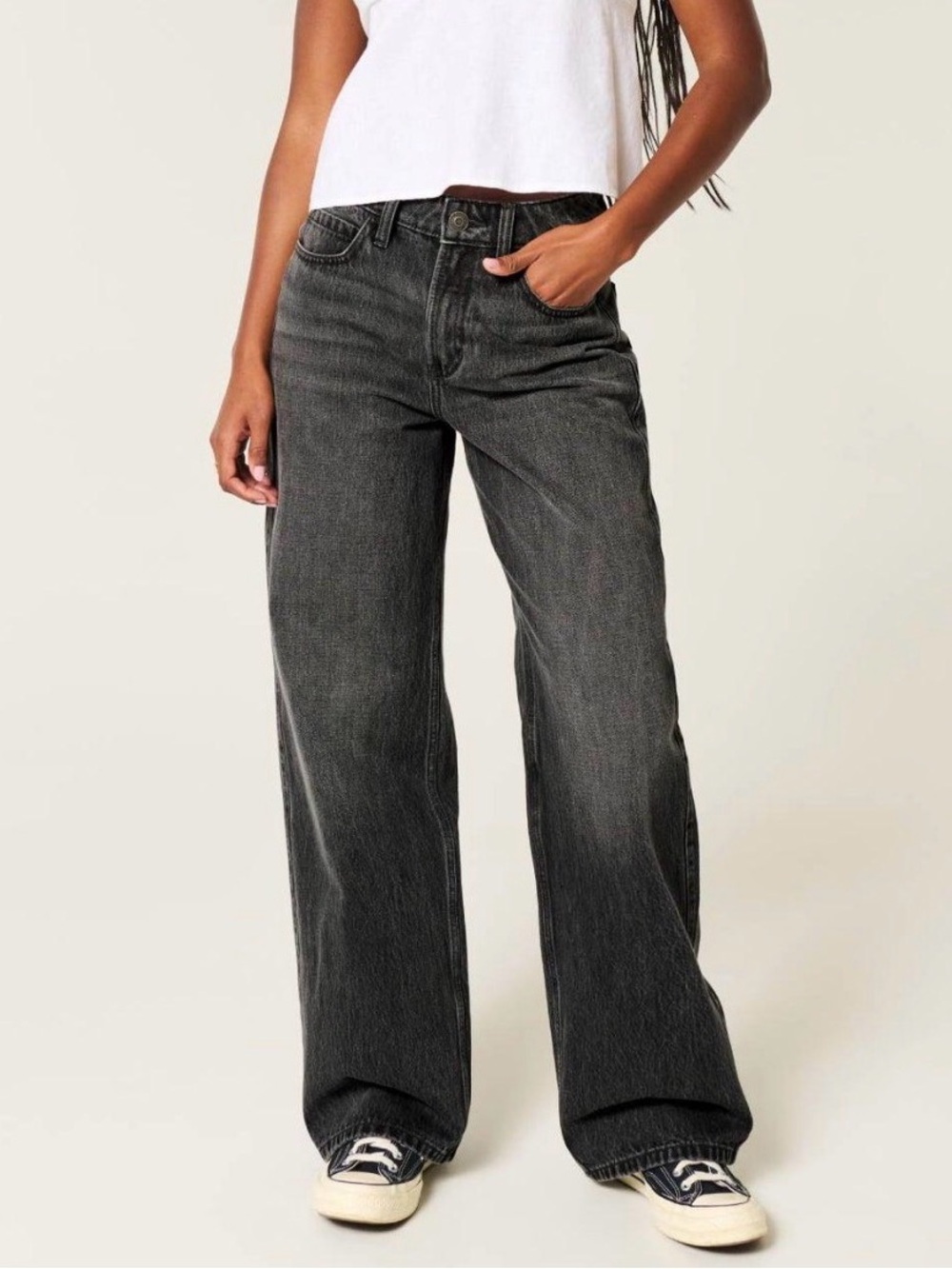 Hollister Ultra High Rise Baggy Jeans size 26 Black